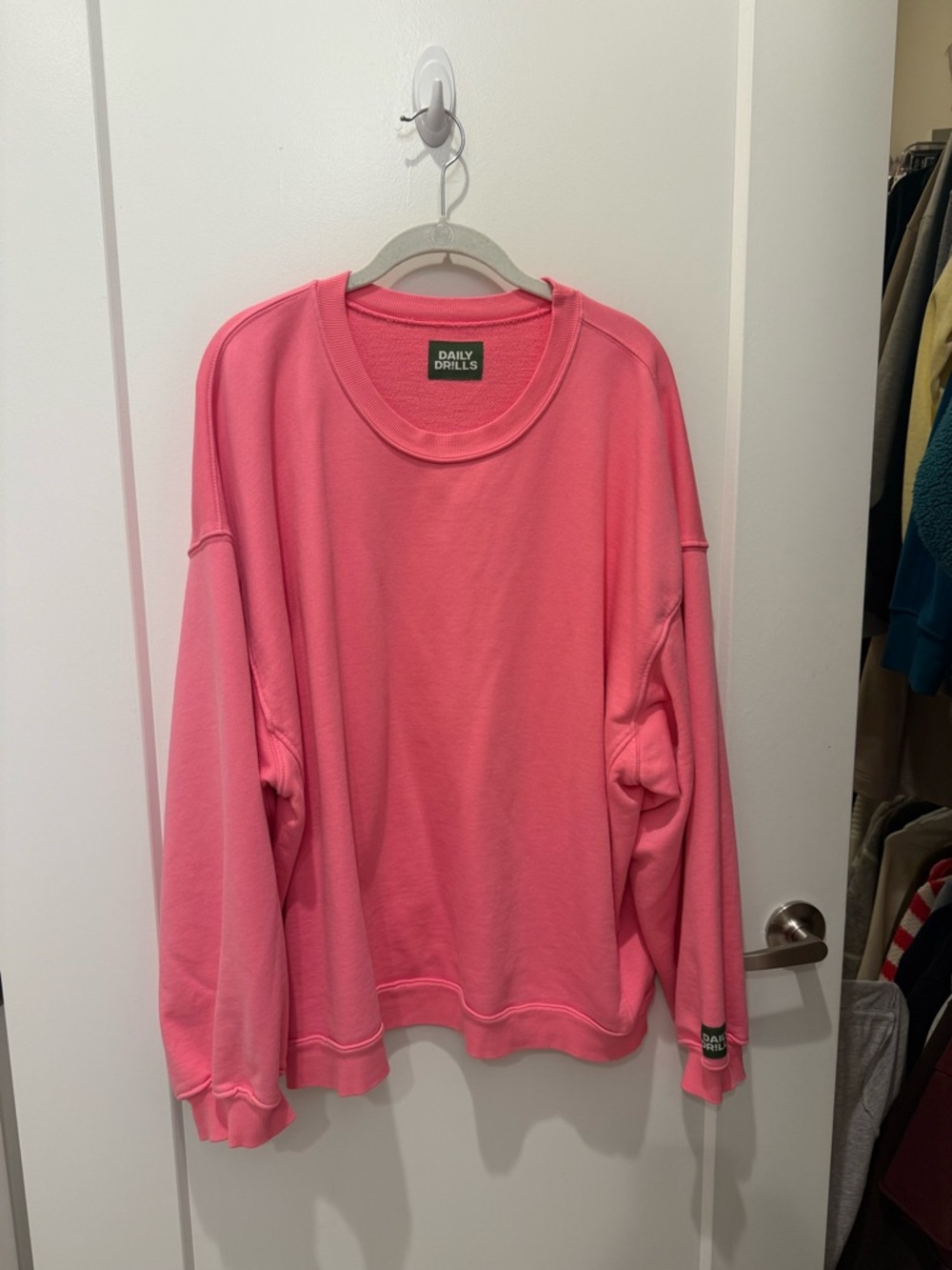 Daily Drills Pink Oversized Crewneck Sweatshirt. OPEN TO REASONABLE OFFERS!